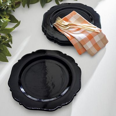 Black Dinner Plates, Set of Four Grandin Road