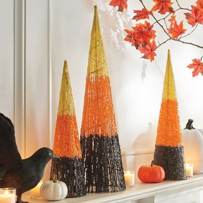 Halloween Cone Trees, Set of Three Grandin Road