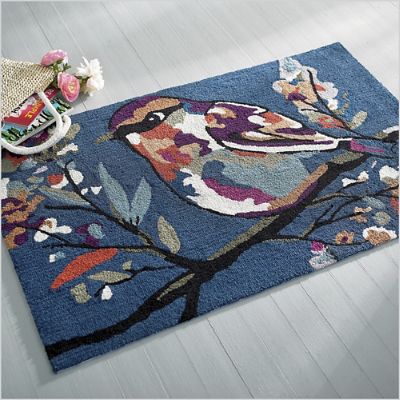 Autumn Songbird Hooked Door Mat Grandin Road