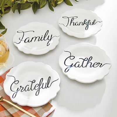 Fall Word Plates, Set of Four Grandin Road