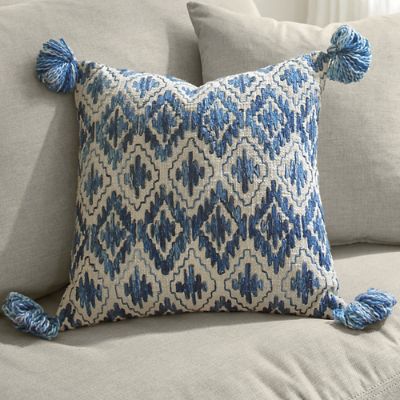 Bodega Blue Tassel Pillow Grandin Road