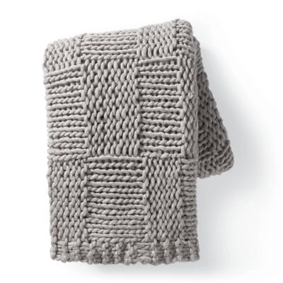 Chunky Knit Grid Throw | Grandin Road