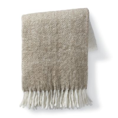 Colorblock Faux Mohair Throw Grandin Road