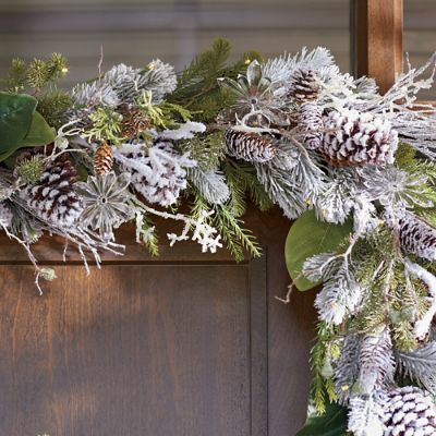 Frosted Winter Cordless Garland Grandin Road