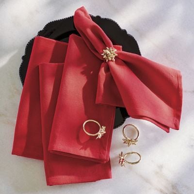 Gilded Bow Cocktail Napkins - Set Of 4