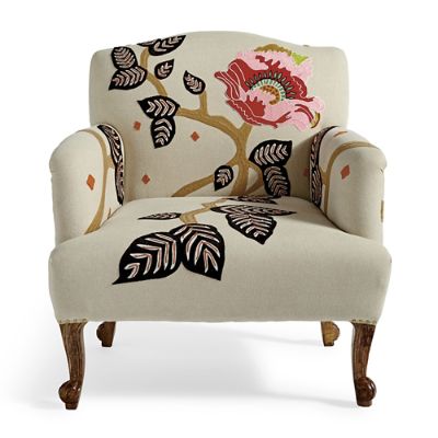 Linnet Embroidered Armchair Grandin Road