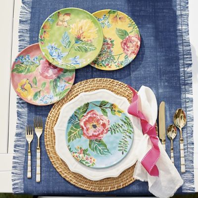 Garden Floral Salad Plates, Set of Four | Grandin Road