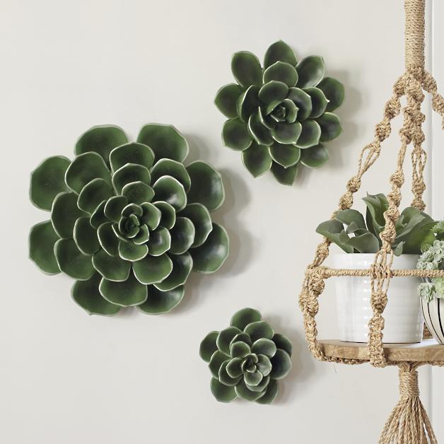 Succulent Wall Art Set of Three Grandin Road Succulent Wall Art Set of Three Grandin Road