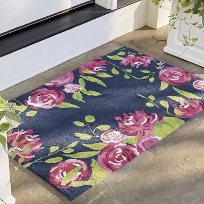 Delicate Floral Door Mat Grandin Road