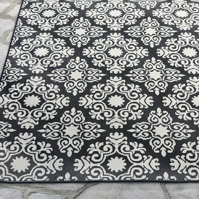 Lolita Damask Outdoor Rug Grandin Road