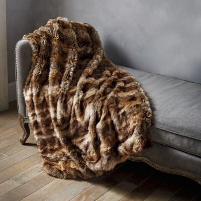 Coyote faux fur throw hotsell