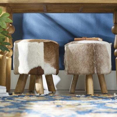 Hair on Hide Ottoman Grandin Road