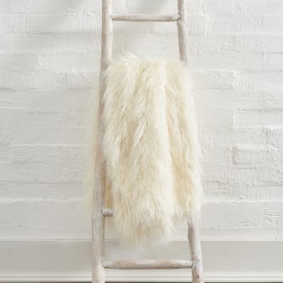 Faux Mongolian Fur Throw Grandin Road
