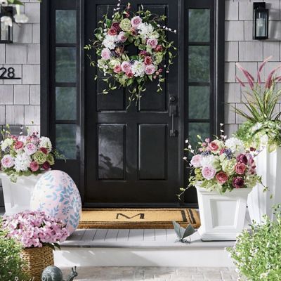 Monogrammed Coir Border Door Mat | Grandin Road