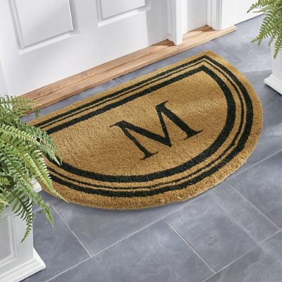 Indoor/outdoor Coir Doormat With Border Natural/black - Entryways