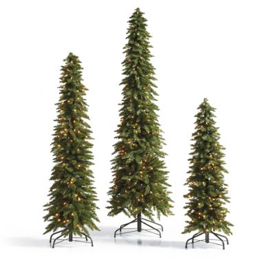 Downswept Slim Pine Christmas Trees, Set of Three Grandin Road