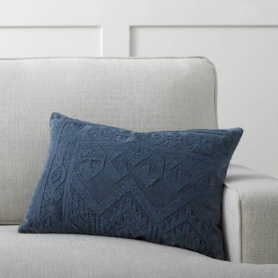 Embroidered Velvet Lumbar Pillow Grandin Road