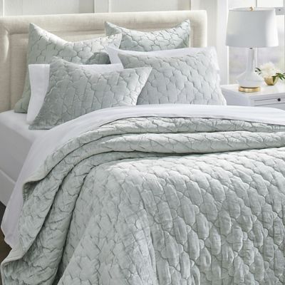 Trellis Stitch Velvet Quilt | Grandin Road