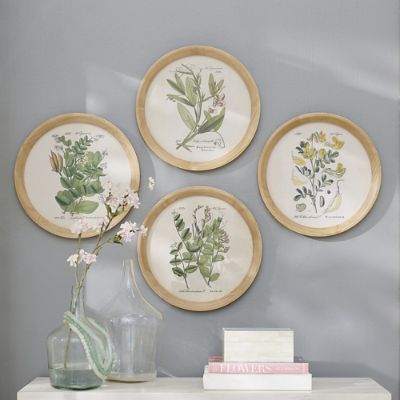Botanical Round Wall Art, Set of Four Grandin Road