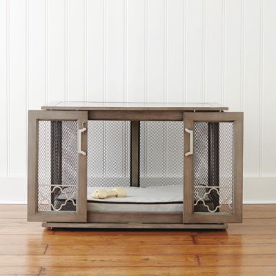 Frontgate dog hot sale crate end table