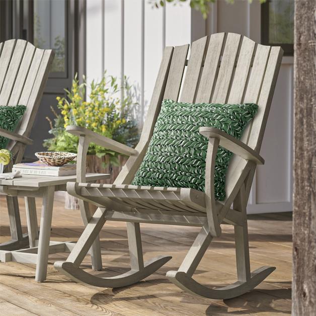 Details about    Wooden Rocking Chair Patio Furniture Sturdy Indoor Outdoor Front Porch Rocker 