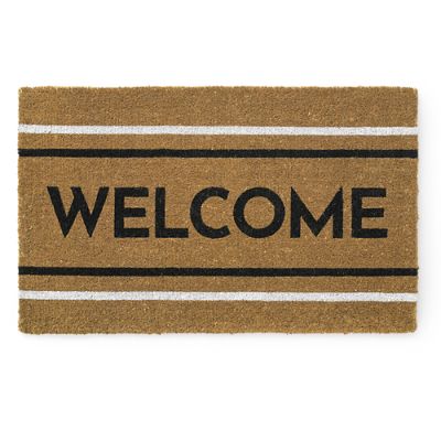 Welcome Stripe Coir Door Mat | Grandin Road