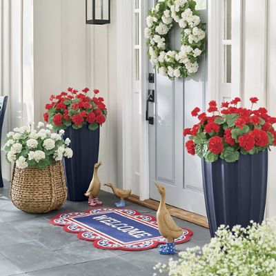Americana Welcome Hooked Door Mat | Grandin Road