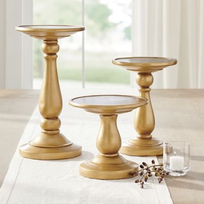 Gold Pedestal Stands, Set of Three Grandin Road
