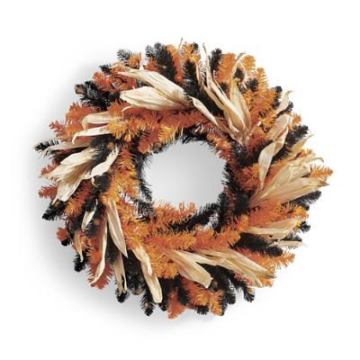 Halloween Husk Cordless Wreath | Grandin Road