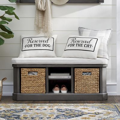 Baskets for entryway bench hot sale