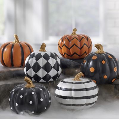 Mini Designer Pumpkins, Set of Three | Grandin Road