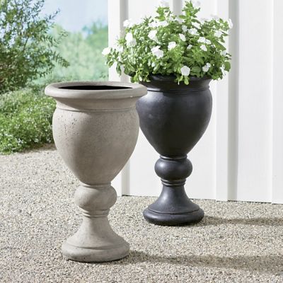 Zara Faux Stone Pedestal Planter Grandin Road