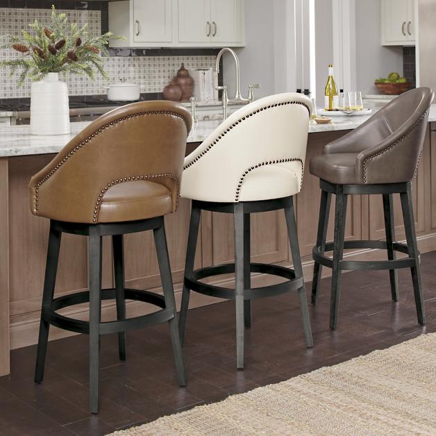 Lusso Swivel Bar Counter Stool, Counter Stool With Arms And Swivel