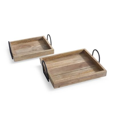 Wood Trays, Set of Two Grandin Road