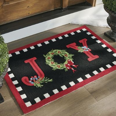 JOY Hooked Door Mat Grandin Road