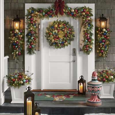 All Is Bright Cordless Door Swag | Grandin Road