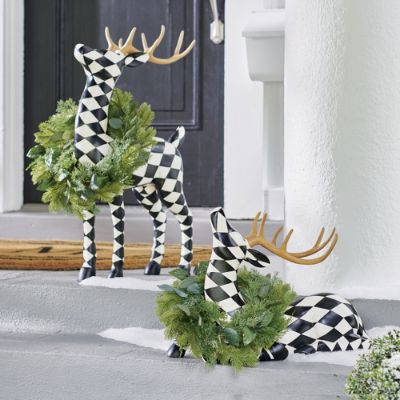 Christmas porch decor Harlequin deer