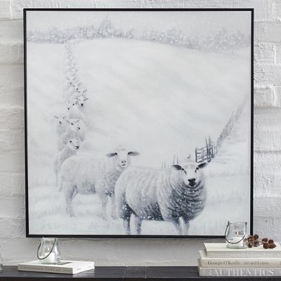 Snowy Sheep Art | Grandin Road