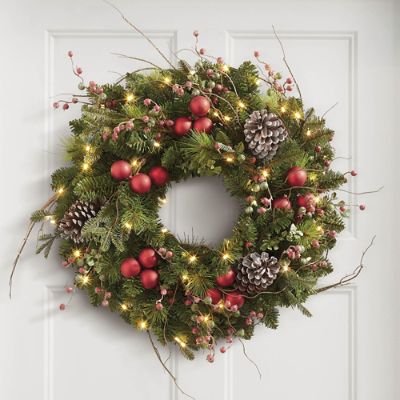 Hadley Holiday Cordless Wreath | Grandin Road