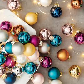 Jewel Tone Mini Ornaments, Set of 32