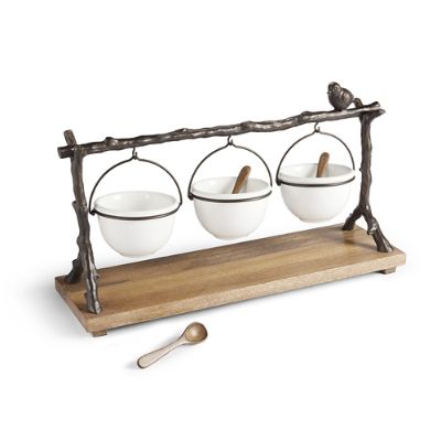 Oak Branch Snack Bowl Stand Grandin Road