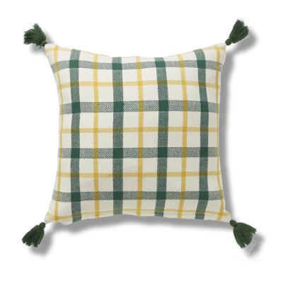 Green Plaid Pillow Grandin Road
