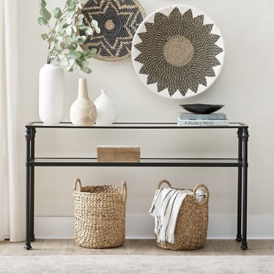 Ashton Console Table & Mirror in Black, Console Sets