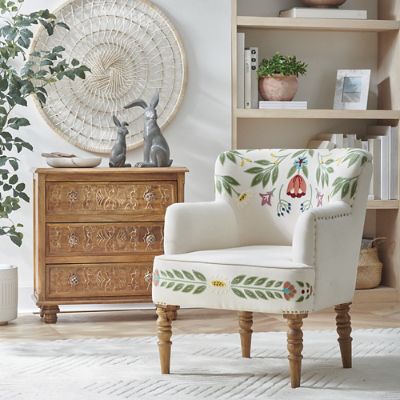 Gianna Embroidered Armchair | Grandin Road