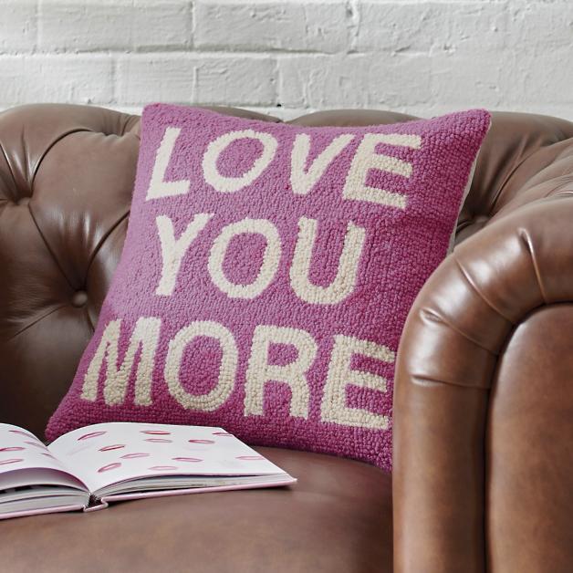 Pink "Love You More" Pillow