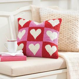 Heart Grid Pillow