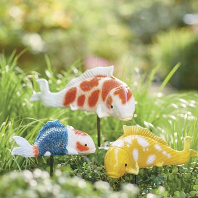 Koi Fish Garden Stakes, Set of Three Grandin Road