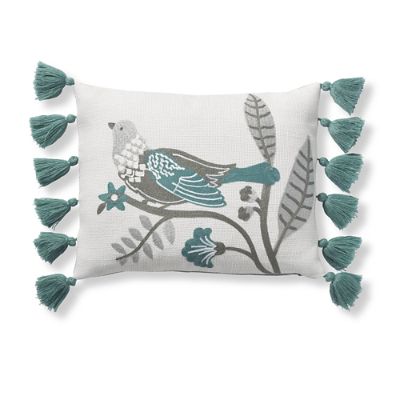 Embroidered Bird Pillow Grandin Road
