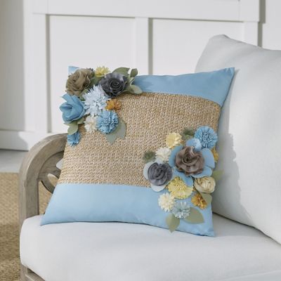 Topiary Outdoor Raffia Pillows | Grandin Road