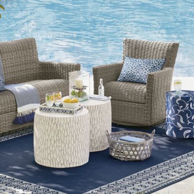 Simsbury Outdoor Wicker Swivel Glider Chair | Grandin Road